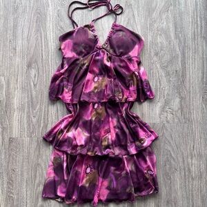 Elegant Purple Floral Women's Dress